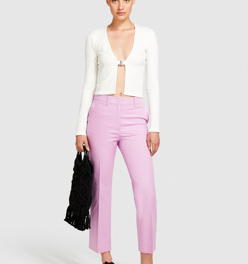 High-waisted trousers - women's high-waisted trousers - Soft Pink | Sisley image number 1
